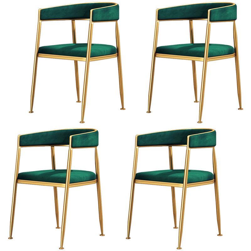 Nordic Style Open Back Dining Side Chair Linen Fabric Dining Armless Chair Green 4 Piece Set Clearhalo ' kitchen&dining_furn' 'Dining Chairs' 'Dining Tables & Seating' 'dining_chair' 'furn' 'furn_dining_chair' 'Furniture' 'furniture_dining_chair' 'Kitchen & Dining Furniture' 'kitchen' 4097880