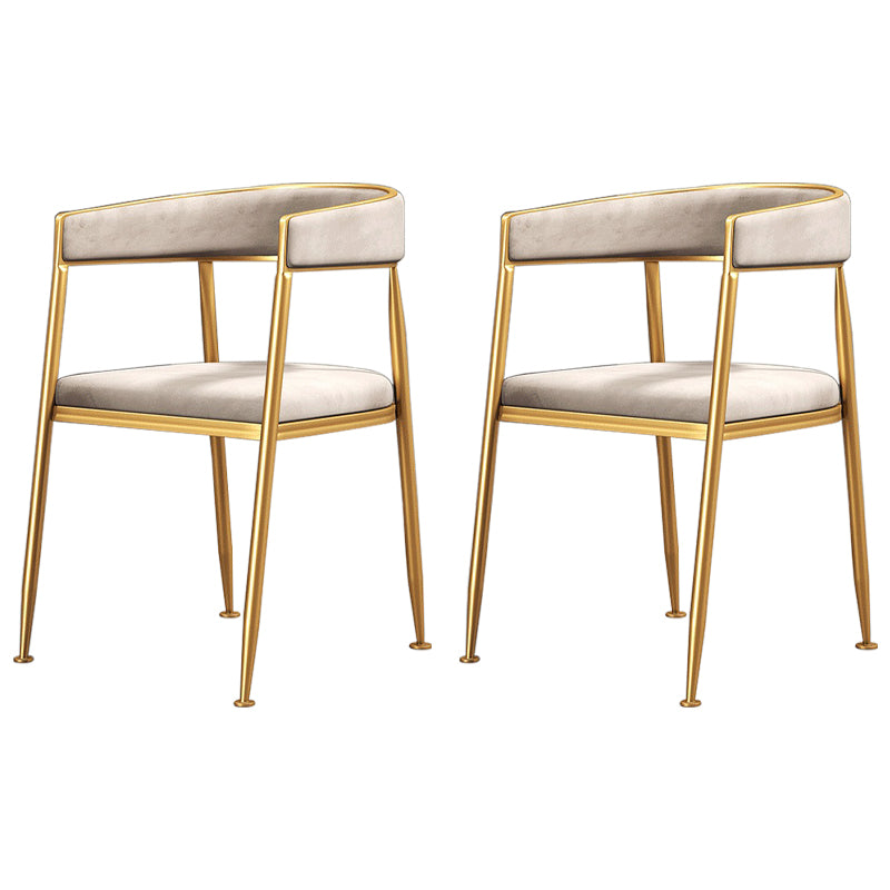 Nordic Style Open Back Dining Side Chair Linen Fabric Dining Armless Chair Gloss White 2 Piece Set Clearhalo ' kitchen&dining_furn' 'Dining Chairs' 'Dining Tables & Seating' 'dining_chair' 'furn' 'furn_dining_chair' 'Furniture' 'furniture_dining_chair' 'Kitchen & Dining Furniture' 'kitchen' 4097885