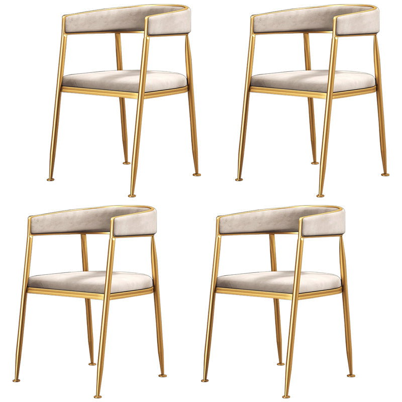 Nordic Style Open Back Dining Side Chair Linen Fabric Dining Armless Chair Gloss White 4 Piece Set Clearhalo ' kitchen&dining_furn' 'Dining Chairs' 'Dining Tables & Seating' 'dining_chair' 'furn' 'furn_dining_chair' 'Furniture' 'furniture_dining_chair' 'Kitchen & Dining Furniture' 'kitchen' 4097886