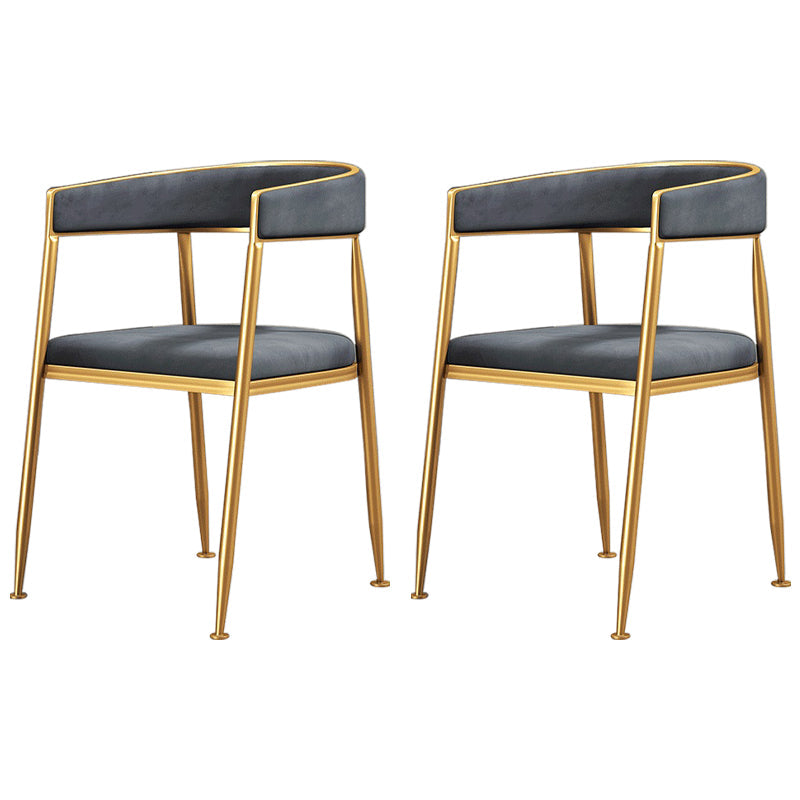 Nordic Style Open Back Dining Side Chair Linen Fabric Dining Armless Chair Grey 2 Piece Set Clearhalo ' kitchen&dining_furn' 'Dining Chairs' 'Dining Tables & Seating' 'dining_chair' 'furn' 'furn_dining_chair' 'Furniture' 'furniture_dining_chair' 'Kitchen & Dining Furniture' 'kitchen' 4097888