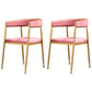 Nordic Style Open Back Dining Side Chair Linen Fabric Dining Armless Chair Pink 2 Piece Set Clearhalo ' kitchen&dining_furn' 'Dining Chairs' 'Dining Tables & Seating' 'dining_chair' 'furn' 'furn_dining_chair' 'Furniture' 'furniture_dining_chair' 'Kitchen & Dining Furniture' 'kitchen' 4097891