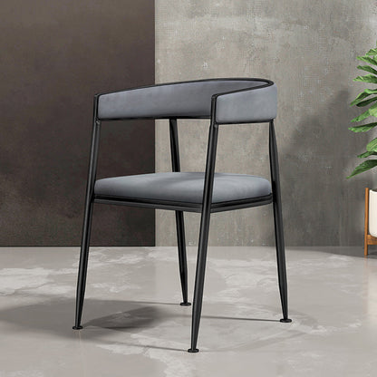 Nordic Style Open Back Dining Side Chair Linen Fabric Dining Armless Chair Light Gray 1 Piece Clearhalo ' kitchen&dining_furn' 'Dining Chairs' 'Dining Tables & Seating' 'dining_chair' 'furn' 'furn_dining_chair' 'Furniture' 'furniture_dining_chair' 'Kitchen & Dining Furniture' 'kitchen' 4097893