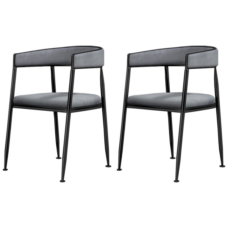 Nordic Style Open Back Dining Side Chair Linen Fabric Dining Armless Chair Light Gray 2 Piece Set Clearhalo ' kitchen&dining_furn' 'Dining Chairs' 'Dining Tables & Seating' 'dining_chair' 'furn' 'furn_dining_chair' 'Furniture' 'furniture_dining_chair' 'Kitchen & Dining Furniture' 'kitchen' 4097894