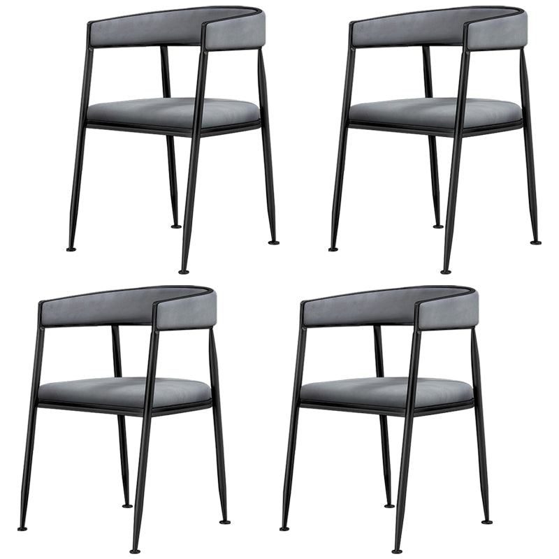 Nordic Style Open Back Dining Side Chair Linen Fabric Dining Armless Chair Light Gray 4 Piece Set Clearhalo ' kitchen&dining_furn' 'Dining Chairs' 'Dining Tables & Seating' 'dining_chair' 'furn' 'furn_dining_chair' 'Furniture' 'furniture_dining_chair' 'Kitchen & Dining Furniture' 'kitchen' 4097895