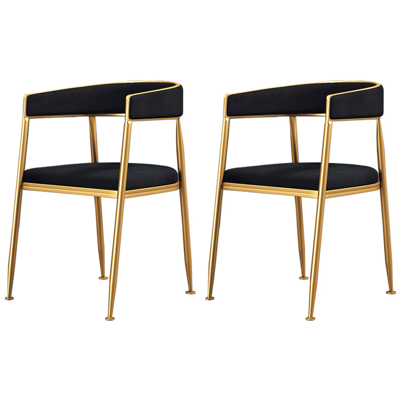 Nordic Style Open Back Dining Side Chair Linen Fabric Dining Armless Chair Black 2 Piece Set Clearhalo ' kitchen&dining_furn' 'Dining Chairs' 'Dining Tables & Seating' 'dining_chair' 'furn' 'furn_dining_chair' 'Furniture' 'furniture_dining_chair' 'Kitchen & Dining Furniture' 'kitchen' 4097897