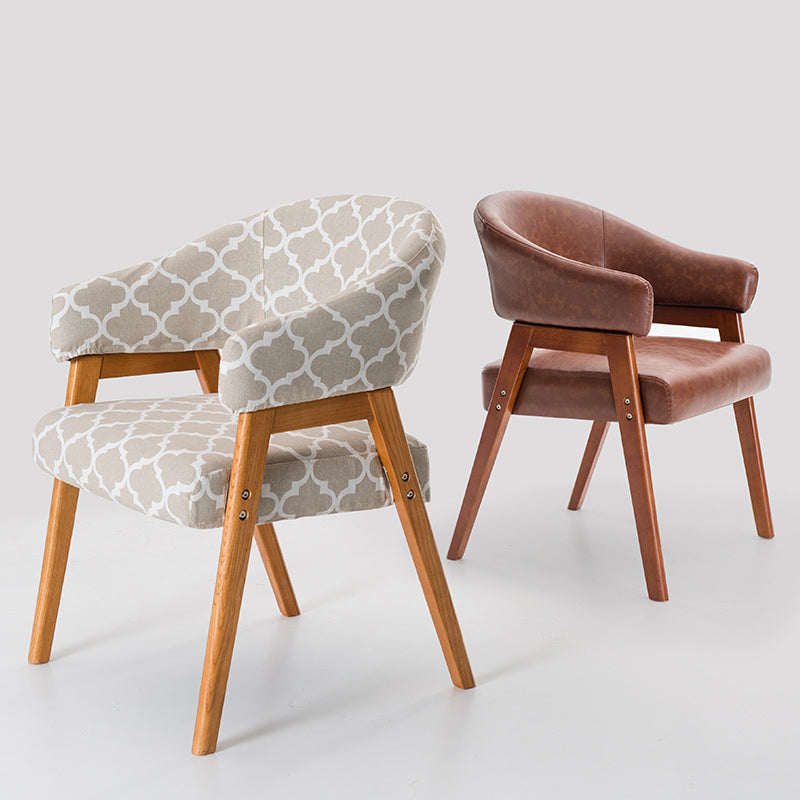 Modern Dining Arm Chair Upholstered Armchair with Wood Legs (Set of 2) Clearhalo ' kitchen&dining_furn' 'Dining Chairs' 'Dining Tables & Seating' 'dining_chair' 'furn' 'furn_dining_chair' 'Furniture' 'furniture_dining_chair' 'Kitchen & Dining Furniture' 'kitchen' 4097912