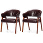 Modern Dining Arm Chair Upholstered Armchair with Wood Legs (Set of 2) Dark Brown Walnut Clearhalo ' kitchen&dining_furn' 'Dining Chairs' 'Dining Tables & Seating' 'dining_chair' 'furn' 'furn_dining_chair' 'Furniture' 'furniture_dining_chair' 'Kitchen & Dining Furniture' 'kitchen' 4097913