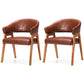 Modern Dining Arm Chair Upholstered Armchair with Wood Legs (Set of 2) Light Coffee Natural Wood Clearhalo ' kitchen&dining_furn' 'Dining Chairs' 'Dining Tables & Seating' 'dining_chair' 'furn' 'furn_dining_chair' 'Furniture' 'furniture_dining_chair' 'Kitchen & Dining Furniture' 'kitchen' 4097914