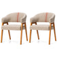 Modern Dining Arm Chair Upholstered Armchair with Wood Legs (Set of 2) White-Red Natural Wood Clearhalo ' kitchen&dining_furn' 'Dining Chairs' 'Dining Tables & Seating' 'dining_chair' 'furn' 'furn_dining_chair' 'Furniture' 'furniture_dining_chair' 'Kitchen & Dining Furniture' 'kitchen' 4097918