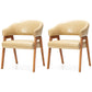 Modern Dining Arm Chair Upholstered Armchair with Wood Legs (Set of 2) Light Camel Natural Wood Clearhalo ' kitchen&dining_furn' 'Dining Chairs' 'Dining Tables & Seating' 'dining_chair' 'furn' 'furn_dining_chair' 'Furniture' 'furniture_dining_chair' 'Kitchen & Dining Furniture' 'kitchen' 4097920