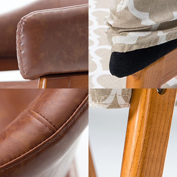 Modern Dining Arm Chair Upholstered Armchair with Wood Legs (Set of 2) Clearhalo ' kitchen&dining_furn' 'Dining Chairs' 'Dining Tables & Seating' 'dining_chair' 'furn' 'furn_dining_chair' 'Furniture' 'furniture_dining_chair' 'Kitchen & Dining Furniture' 'kitchen' 4097922