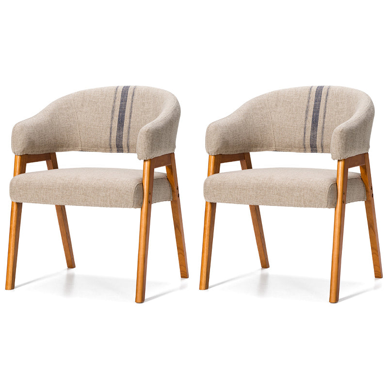 Modern Dining Arm Chair Upholstered Armchair with Wood Legs (Set of 2) White-Blue Natural Wood Clearhalo ' kitchen&dining_furn' 'Dining Chairs' 'Dining Tables & Seating' 'dining_chair' 'furn' 'furn_dining_chair' 'Furniture' 'furniture_dining_chair' 'Kitchen & Dining Furniture' 'kitchen' 4097923