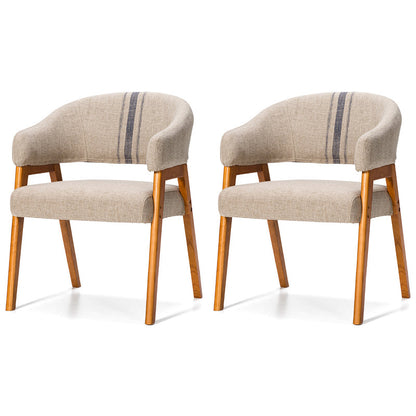 Modern Dining Arm Chair Upholstered Armchair with Wood Legs (Set of 2) White-Blue Natural Wood Clearhalo ' kitchen&dining_furn' 'Dining Chairs' 'Dining Tables & Seating' 'dining_chair' 'furn' 'furn_dining_chair' 'Furniture' 'furniture_dining_chair' 'Kitchen & Dining Furniture' 'kitchen' 4097923