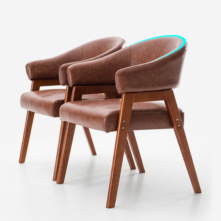 Modern Dining Arm Chair Upholstered Armchair with Wood Legs (Set of 2) Clearhalo ' kitchen&dining_furn' 'Dining Chairs' 'Dining Tables & Seating' 'dining_chair' 'furn' 'furn_dining_chair' 'Furniture' 'furniture_dining_chair' 'Kitchen & Dining Furniture' 'kitchen' 4097924