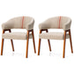 Modern Dining Arm Chair Upholstered Armchair with Wood Legs (Set of 2) White-Red Walnut Clearhalo ' kitchen&dining_furn' 'Dining Chairs' 'Dining Tables & Seating' 'dining_chair' 'furn' 'furn_dining_chair' 'Furniture' 'furniture_dining_chair' 'Kitchen & Dining Furniture' 'kitchen' 4097925