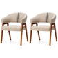 Modern Dining Arm Chair Upholstered Armchair with Wood Legs (Set of 2) White-Blue Walnut Clearhalo ' kitchen&dining_furn' 'Dining Chairs' 'Dining Tables & Seating' 'dining_chair' 'furn' 'furn_dining_chair' 'Furniture' 'furniture_dining_chair' 'Kitchen & Dining Furniture' 'kitchen' 4097926