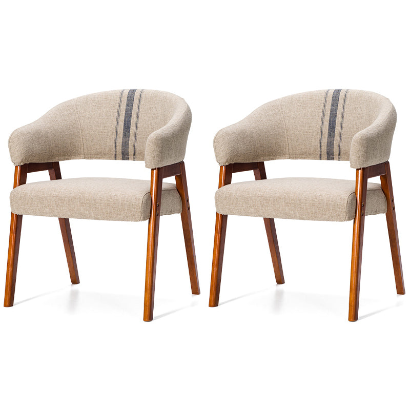 Modern Dining Arm Chair Upholstered Armchair with Wood Legs (Set of 2) White-Blue Walnut Clearhalo ' kitchen&dining_furn' 'Dining Chairs' 'Dining Tables & Seating' 'dining_chair' 'furn' 'furn_dining_chair' 'Furniture' 'furniture_dining_chair' 'Kitchen & Dining Furniture' 'kitchen' 4097926