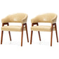 Modern Dining Arm Chair Upholstered Armchair with Wood Legs (Set of 2) Light Camel Walnut Clearhalo ' kitchen&dining_furn' 'Dining Chairs' 'Dining Tables & Seating' 'dining_chair' 'furn' 'furn_dining_chair' 'Furniture' 'furniture_dining_chair' 'Kitchen & Dining Furniture' 'kitchen' 4097928