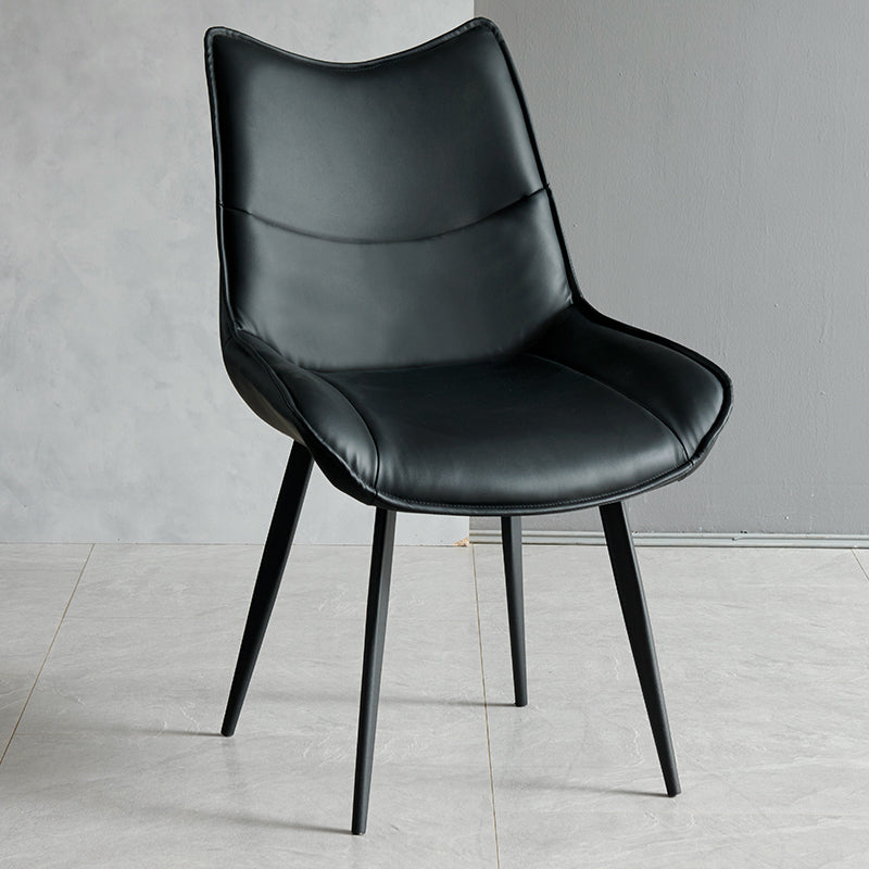 Contemporary Style Dining Chair Kitchen Armless Side Chairs with Metal Legs Black 1 Piece Clearhalo ' kitchen&dining_furn' 'Dining Chairs' 'Dining Tables & Seating' 'dining_chair' 'furn' 'furn_dining_chair' 'Furniture' 'furniture_dining_chair' 'Kitchen & Dining Furniture' 'kitchen' 4097931