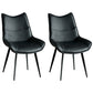 Contemporary Style Dining Chair Kitchen Armless Side Chairs with Metal Legs Black 2 Piece Set Clearhalo ' kitchen&dining_furn' 'Dining Chairs' 'Dining Tables & Seating' 'dining_chair' 'furn' 'furn_dining_chair' 'Furniture' 'furniture_dining_chair' 'Kitchen & Dining Furniture' 'kitchen' 4097932