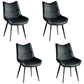 Contemporary Style Dining Chair Kitchen Armless Side Chairs with Metal Legs Black 4 Piece Set Clearhalo ' kitchen&dining_furn' 'Dining Chairs' 'Dining Tables & Seating' 'dining_chair' 'furn' 'furn_dining_chair' 'Furniture' 'furniture_dining_chair' 'Kitchen & Dining Furniture' 'kitchen' 4097934