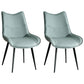 Contemporary Style Dining Chair Kitchen Armless Side Chairs with Metal Legs Blue 2 Piece Set Clearhalo ' kitchen&dining_furn' 'Dining Chairs' 'Dining Tables & Seating' 'dining_chair' 'furn' 'furn_dining_chair' 'Furniture' 'furniture_dining_chair' 'Kitchen & Dining Furniture' 'kitchen' 4097950
