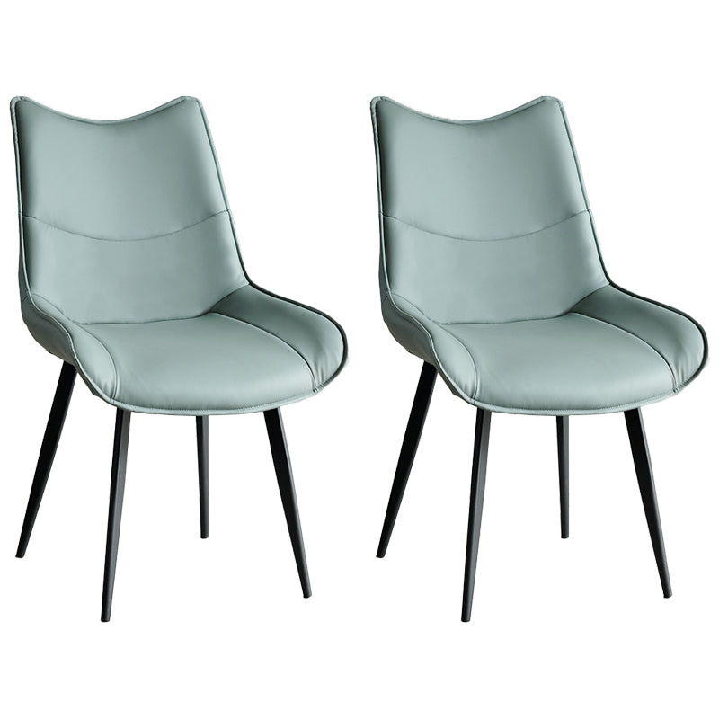 Contemporary Style Dining Chair Kitchen Armless Side Chairs with Metal Legs Blue 2 Piece Set Clearhalo ' kitchen&dining_furn' 'Dining Chairs' 'Dining Tables & Seating' 'dining_chair' 'furn' 'furn_dining_chair' 'Furniture' 'furniture_dining_chair' 'Kitchen & Dining Furniture' 'kitchen' 4097950