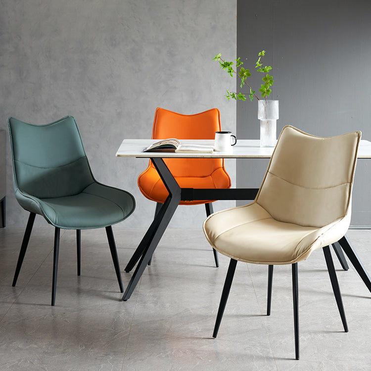 Contemporary Style Dining Chair Kitchen Armless Side Chairs with Metal Legs Clearhalo ' kitchen&dining_furn' 'Dining Chairs' 'Dining Tables & Seating' 'dining_chair' 'furn' 'furn_dining_chair' 'Furniture' 'furniture_dining_chair' 'Kitchen & Dining Furniture' 'kitchen' 4097951