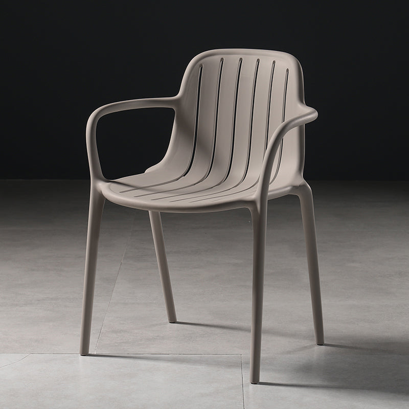 Contemporary Style Dining Chair Kitchen Dining Arm Side Chair with Plastic Legs Grey 1 Piece Clearhalo ' kitchen&dining_furn' 'Dining Chairs' 'Dining Tables & Seating' 'dining_chair' 'furn' 'furn_dining_chair' 'Furniture' 'furniture_dining_chair' 'Kitchen & Dining Furniture' 'kitchen' 4097958