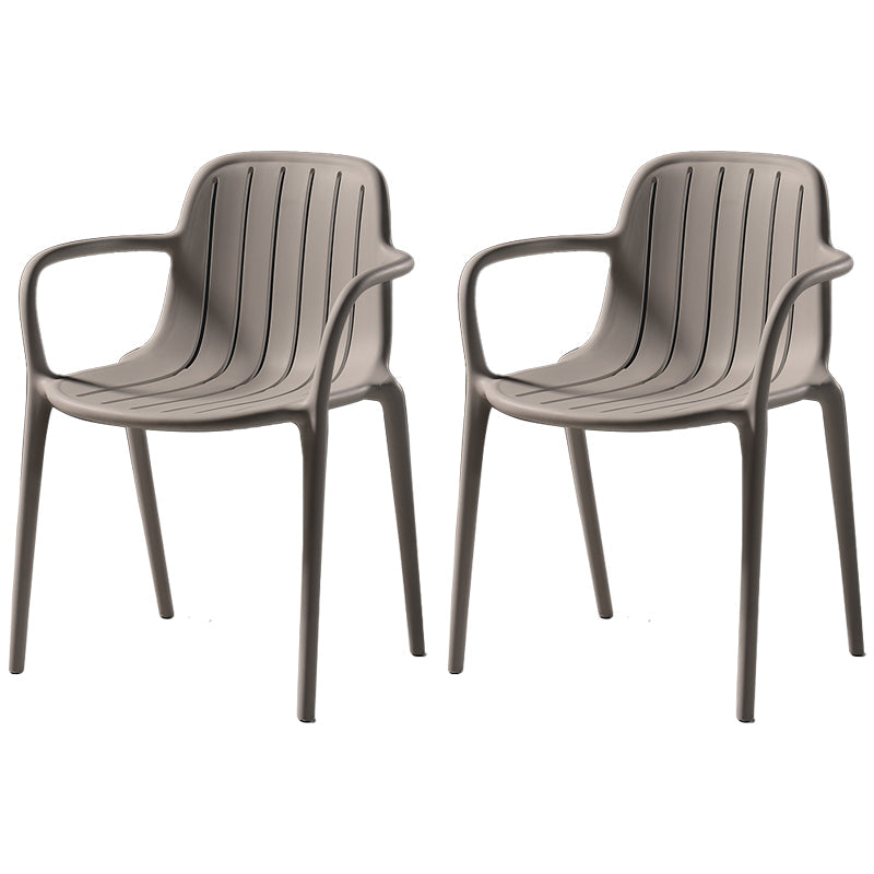 Contemporary Style Dining Chair Kitchen Dining Arm Side Chair with Plastic Legs Grey 2 Piece Set Clearhalo ' kitchen&dining_furn' 'Dining Chairs' 'Dining Tables & Seating' 'dining_chair' 'furn' 'furn_dining_chair' 'Furniture' 'furniture_dining_chair' 'Kitchen & Dining Furniture' 'kitchen' 4097959