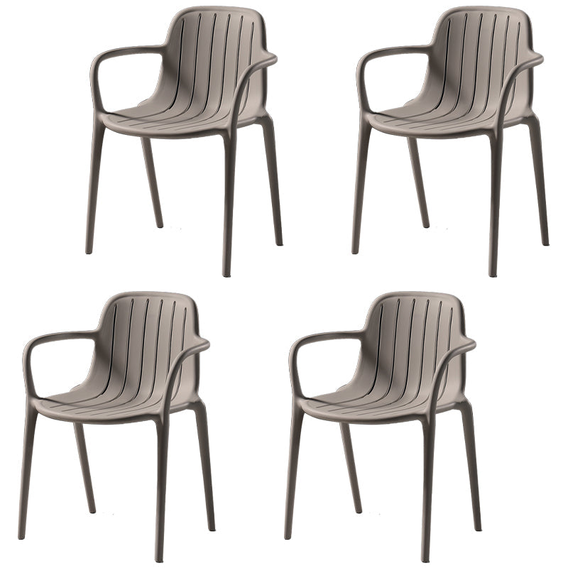 Contemporary Style Dining Chair Kitchen Dining Arm Side Chair with Plastic Legs Grey 4 Piece Set Clearhalo ' kitchen&dining_furn' 'Dining Chairs' 'Dining Tables & Seating' 'dining_chair' 'furn' 'furn_dining_chair' 'Furniture' 'furniture_dining_chair' 'Kitchen & Dining Furniture' 'kitchen' 4097961