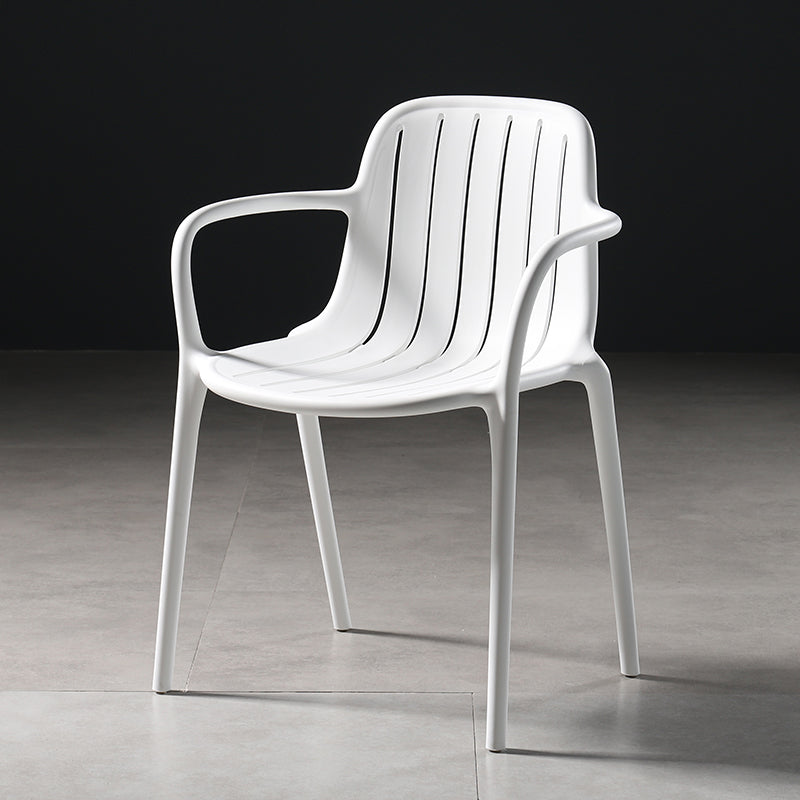 Contemporary Style Dining Chair Kitchen Dining Arm Side Chair with Plastic Legs White 1 Piece Clearhalo ' kitchen&dining_furn' 'Dining Chairs' 'Dining Tables & Seating' 'dining_chair' 'furn' 'furn_dining_chair' 'Furniture' 'furniture_dining_chair' 'Kitchen & Dining Furniture' 'kitchen' 4097963