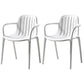 Contemporary Style Dining Chair Kitchen Dining Arm Side Chair with Plastic Legs White 2 Piece Set Clearhalo ' kitchen&dining_furn' 'Dining Chairs' 'Dining Tables & Seating' 'dining_chair' 'furn' 'furn_dining_chair' 'Furniture' 'furniture_dining_chair' 'Kitchen & Dining Furniture' 'kitchen' 4097966