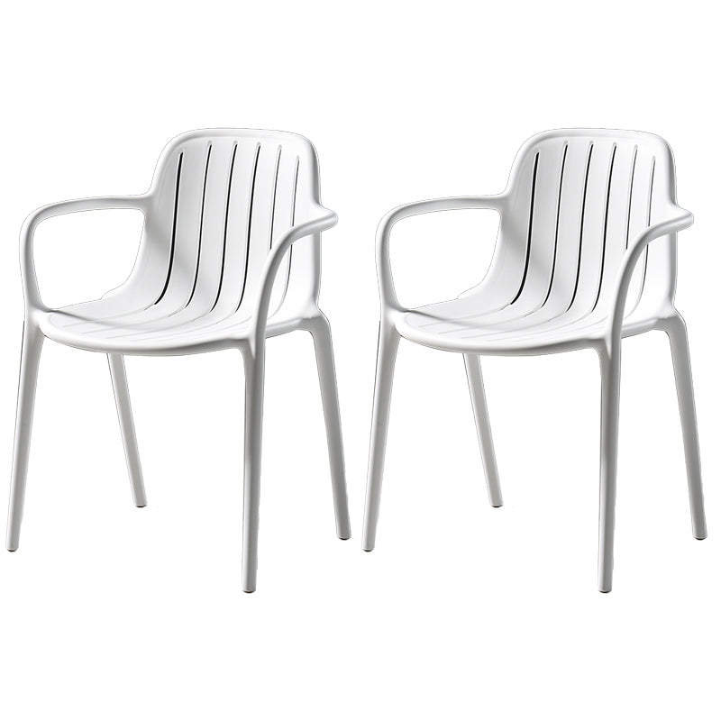 Contemporary Style Dining Chair Kitchen Dining Arm Side Chair with Plastic Legs White 2 Piece Set Clearhalo ' kitchen&dining_furn' 'Dining Chairs' 'Dining Tables & Seating' 'dining_chair' 'furn' 'furn_dining_chair' 'Furniture' 'furniture_dining_chair' 'Kitchen & Dining Furniture' 'kitchen' 4097966