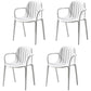 Contemporary Style Dining Chair Kitchen Dining Arm Side Chair with Plastic Legs White 4 Piece Set Clearhalo ' kitchen&dining_furn' 'Dining Chairs' 'Dining Tables & Seating' 'dining_chair' 'furn' 'furn_dining_chair' 'Furniture' 'furniture_dining_chair' 'Kitchen & Dining Furniture' 'kitchen' 4097967