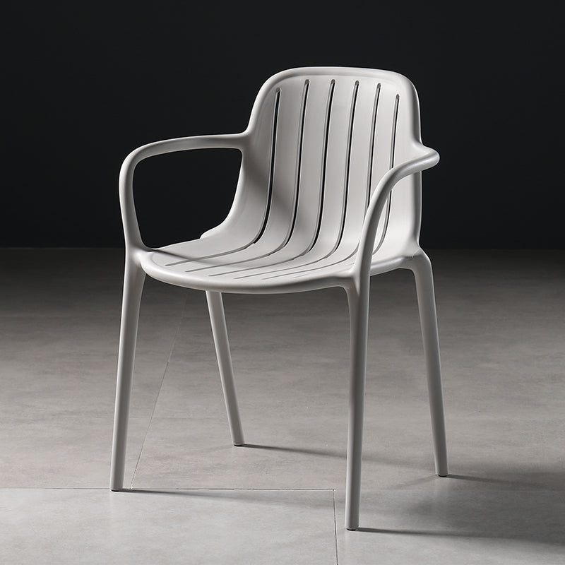 Contemporary Style Dining Chair Kitchen Dining Arm Side Chair with Plastic Legs Light Gray 1 Piece Clearhalo ' kitchen&dining_furn' 'Dining Chairs' 'Dining Tables & Seating' 'dining_chair' 'furn' 'furn_dining_chair' 'Furniture' 'furniture_dining_chair' 'Kitchen & Dining Furniture' 'kitchen' 4097969