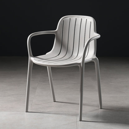Contemporary Style Dining Chair Kitchen Dining Arm Side Chair with Plastic Legs Light Gray 1 Piece Clearhalo ' kitchen&dining_furn' 'Dining Chairs' 'Dining Tables & Seating' 'dining_chair' 'furn' 'furn_dining_chair' 'Furniture' 'furniture_dining_chair' 'Kitchen & Dining Furniture' 'kitchen' 4097969