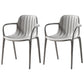Contemporary Style Dining Chair Kitchen Dining Arm Side Chair with Plastic Legs Light Gray 2 Piece Set Clearhalo ' kitchen&dining_furn' 'Dining Chairs' 'Dining Tables & Seating' 'dining_chair' 'furn' 'furn_dining_chair' 'Furniture' 'furniture_dining_chair' 'Kitchen & Dining Furniture' 'kitchen' 4097971