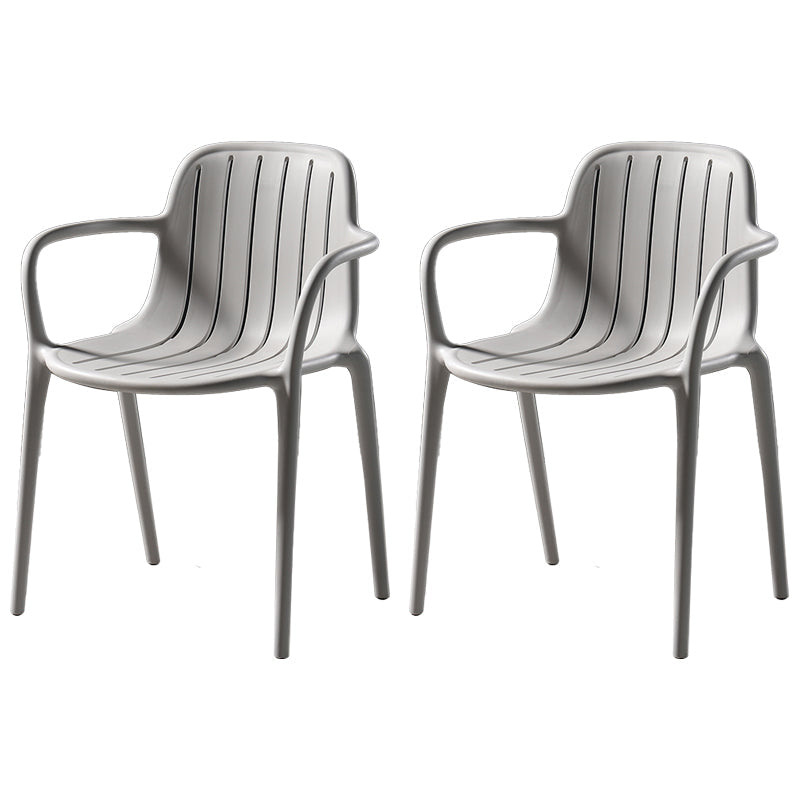 Contemporary Style Dining Chair Kitchen Dining Arm Side Chair with Plastic Legs Light Gray 2 Piece Set Clearhalo ' kitchen&dining_furn' 'Dining Chairs' 'Dining Tables & Seating' 'dining_chair' 'furn' 'furn_dining_chair' 'Furniture' 'furniture_dining_chair' 'Kitchen & Dining Furniture' 'kitchen' 4097971