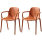 Contemporary Style Dining Chair Kitchen Dining Arm Side Chair with Plastic Legs Orange 2 Piece Set Clearhalo ' kitchen&dining_furn' 'Dining Chairs' 'Dining Tables & Seating' 'dining_chair' 'furn' 'furn_dining_chair' 'Furniture' 'furniture_dining_chair' 'Kitchen & Dining Furniture' 'kitchen' 4097976