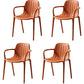 Contemporary Style Dining Chair Kitchen Dining Arm Side Chair with Plastic Legs Orange 4 Piece Set Clearhalo ' kitchen&dining_furn' 'Dining Chairs' 'Dining Tables & Seating' 'dining_chair' 'furn' 'furn_dining_chair' 'Furniture' 'furniture_dining_chair' 'Kitchen & Dining Furniture' 'kitchen' 4097977