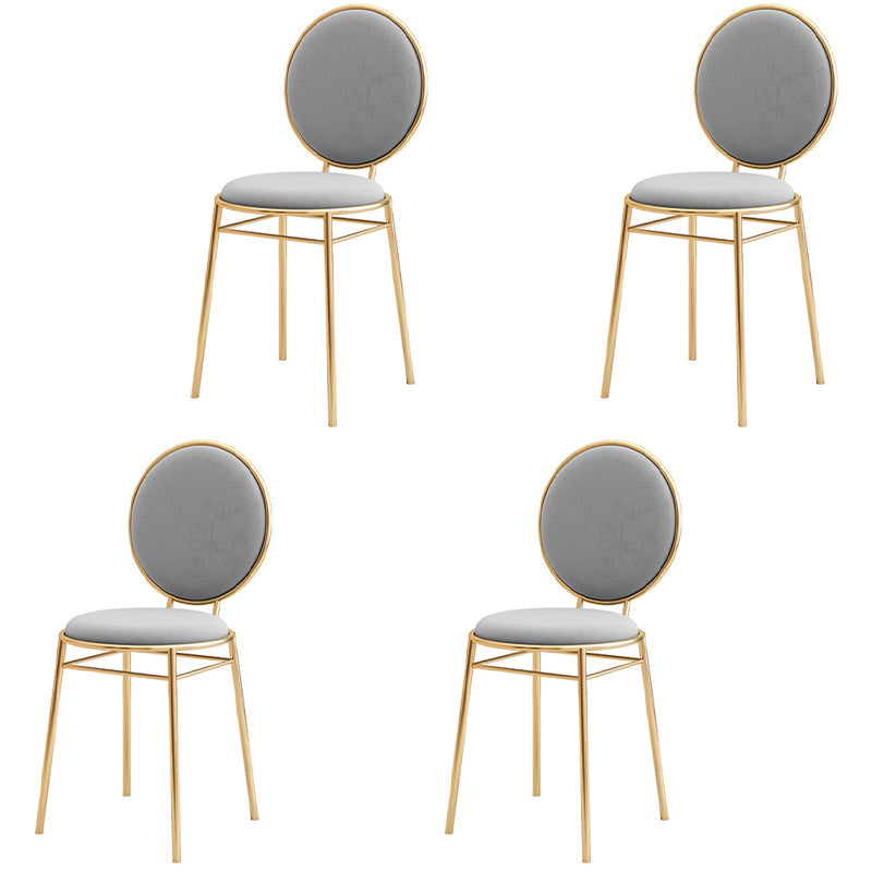 Scandinavian Style Linen Fabric Dining Chairs Open Back Dining Side Chairs Grey 4 Piece Set Clearhalo ' kitchen&dining_furn' 'Dining Chairs' 'Dining Tables & Seating' 'dining_chair' 'furn' 'furn_dining_chair' 'Furniture' 'furniture_dining_chair' 'Kitchen & Dining Furniture' 'kitchen' 4097983