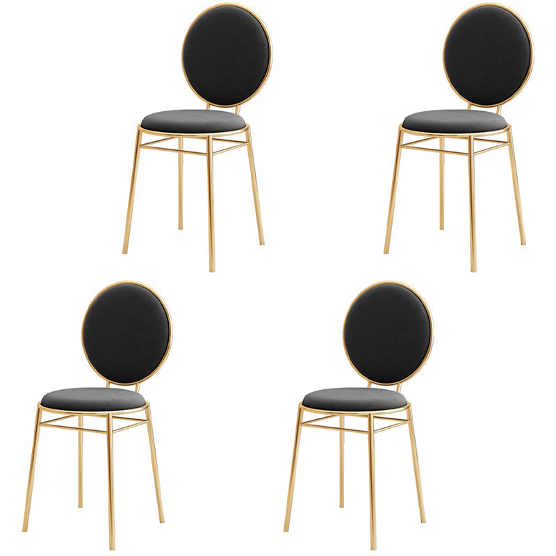 Scandinavian Style Linen Fabric Dining Chairs Open Back Dining Side Chairs Black 4 Piece Set Clearhalo ' kitchen&dining_furn' 'Dining Chairs' 'Dining Tables & Seating' 'dining_chair' 'furn' 'furn_dining_chair' 'Furniture' 'furniture_dining_chair' 'Kitchen & Dining Furniture' 'kitchen' 4097998