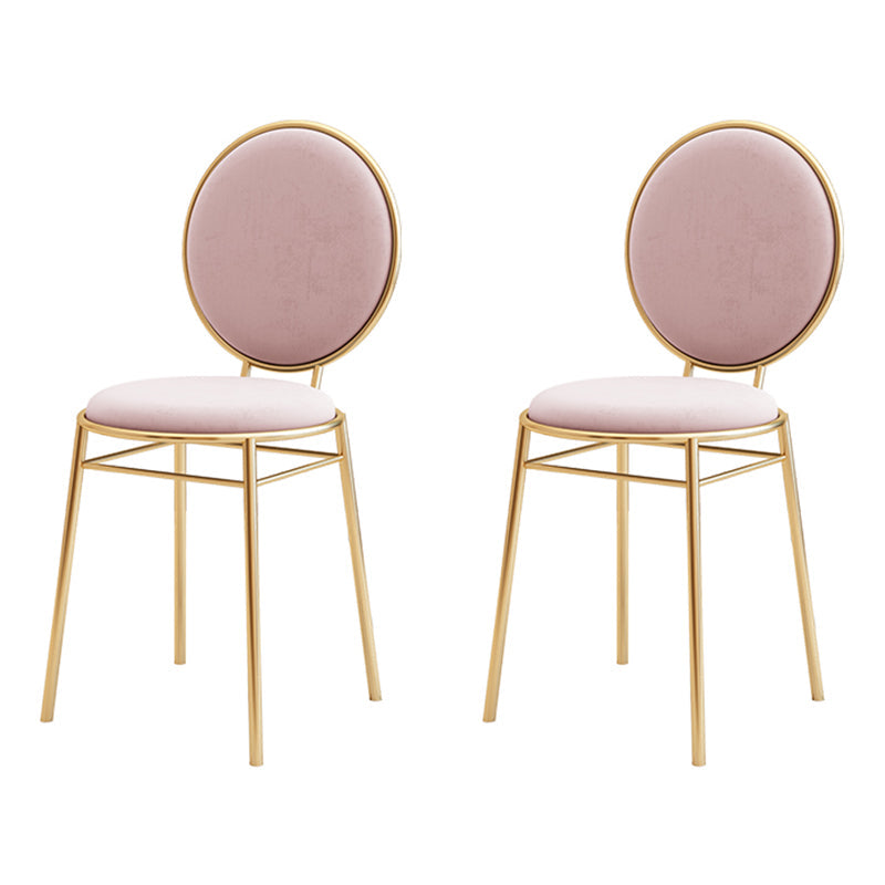 Scandinavian Style Linen Fabric Dining Chairs Open Back Dining Side Chairs Pink 2 Piece Set Clearhalo ' kitchen&dining_furn' 'Dining Chairs' 'Dining Tables & Seating' 'dining_chair' 'furn' 'furn_dining_chair' 'Furniture' 'furniture_dining_chair' 'Kitchen & Dining Furniture' 'kitchen' 4098000