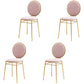 Scandinavian Style Linen Fabric Dining Chairs Open Back Dining Side Chairs Pink 4 Piece Set Clearhalo ' kitchen&dining_furn' 'Dining Chairs' 'Dining Tables & Seating' 'dining_chair' 'furn' 'furn_dining_chair' 'Furniture' 'furniture_dining_chair' 'Kitchen & Dining Furniture' 'kitchen' 4098001