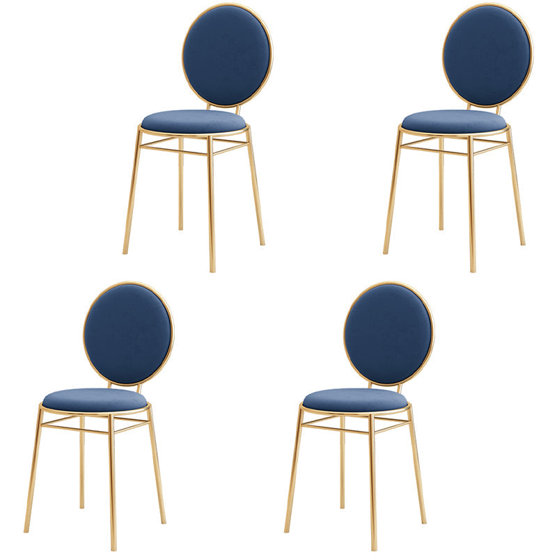 Scandinavian Style Linen Fabric Dining Chairs Open Back Dining Side Chairs Blue 4 Piece Set Clearhalo ' kitchen&dining_furn' 'Dining Chairs' 'Dining Tables & Seating' 'dining_chair' 'furn' 'furn_dining_chair' 'Furniture' 'furniture_dining_chair' 'Kitchen & Dining Furniture' 'kitchen' 4098004