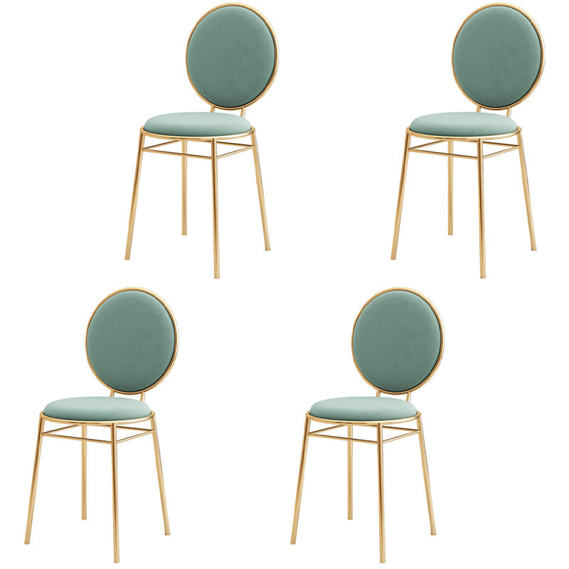 Scandinavian Style Linen Fabric Dining Chairs Open Back Dining Side Chairs Green 4 Piece Set Clearhalo ' kitchen&dining_furn' 'Dining Chairs' 'Dining Tables & Seating' 'dining_chair' 'furn' 'furn_dining_chair' 'Furniture' 'furniture_dining_chair' 'Kitchen & Dining Furniture' 'kitchen' 4098007