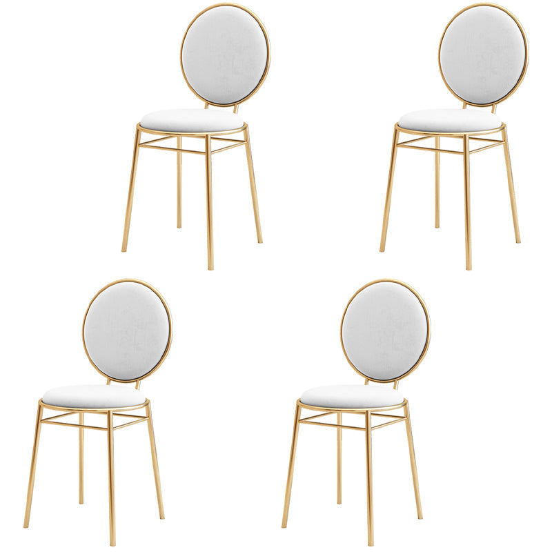 Scandinavian Style Linen Fabric Dining Chairs Open Back Dining Side Chairs White 4 Piece Set Clearhalo ' kitchen&dining_furn' 'Dining Chairs' 'Dining Tables & Seating' 'dining_chair' 'furn' 'furn_dining_chair' 'Furniture' 'furniture_dining_chair' 'Kitchen & Dining Furniture' 'kitchen' 4098010