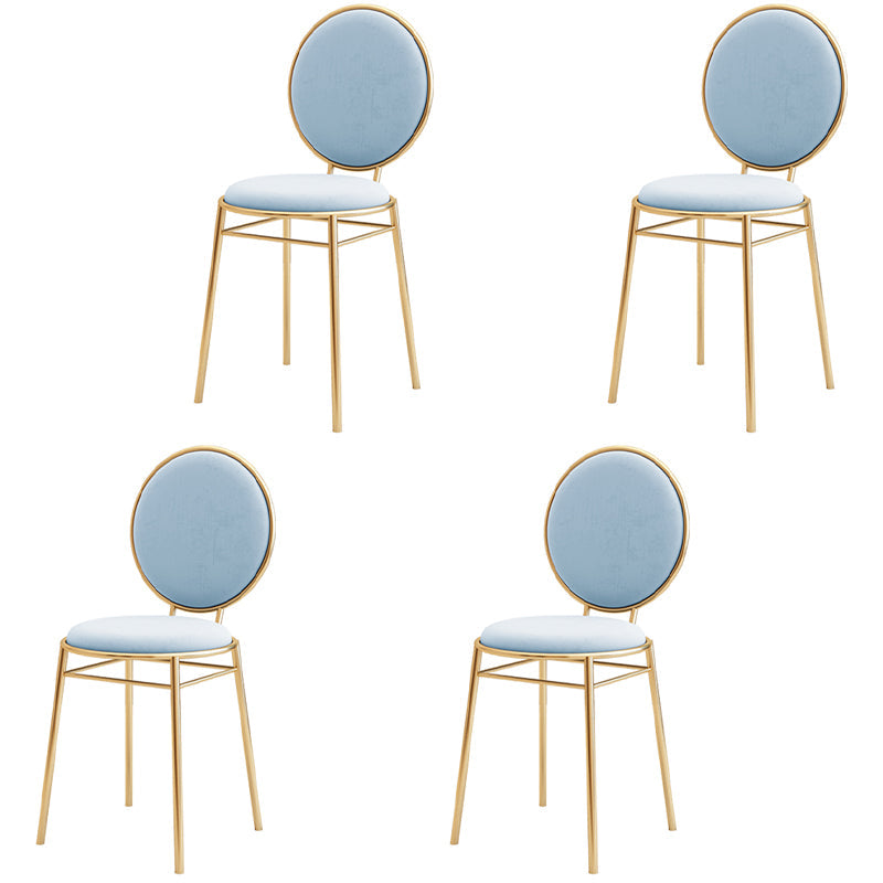 Scandinavian Style Linen Fabric Dining Chairs Open Back Dining Side Chairs Sky Blue 4 Piece Set Clearhalo ' kitchen&dining_furn' 'Dining Chairs' 'Dining Tables & Seating' 'dining_chair' 'furn' 'furn_dining_chair' 'Furniture' 'furniture_dining_chair' 'Kitchen & Dining Furniture' 'kitchen' 4098013