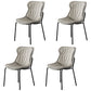 Industrial Style Leather Dining Chairs Solid Back Armless Dining Side Chairs Light Gray 4 Piece Set Clearhalo ' kitchen&dining_furn' 'Dining Chairs' 'Dining Tables & Seating' 'dining_chair' 'furn' 'furn_dining_chair' 'Furniture' 'furniture_dining_chair' 'Kitchen & Dining Furniture' 'kitchen' 4098034